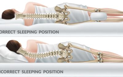 Person sleeping with pillow support to reduce lower back pain
