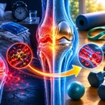Active senior walking in a park to maintain joint health and mobility despite arthritis.