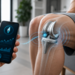 Advanced smart knee implant transmitting recovery data to a smartphone application for real-time monitoring